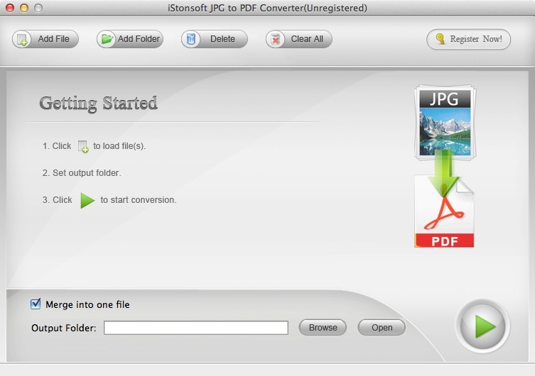 iStonsoft JPG to PDF Converter 2.1 : Main Window