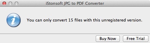 iStonsoft JPG to PDF Converter 2.1 : Trial Limit