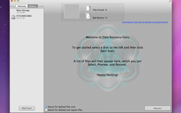 Mac Data Recovery Guru 2.0 : General View