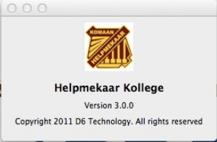Helpmekaar Kollege 3.0 : About window