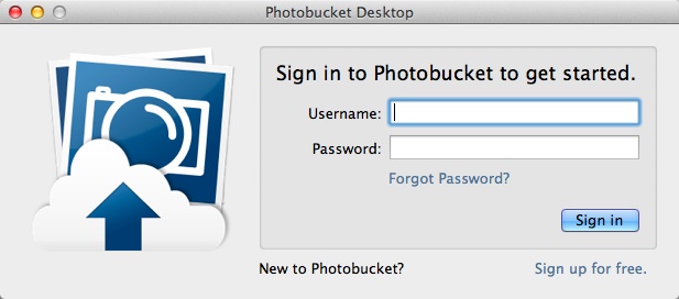 Photobucket Desktop 0.9 : Main window