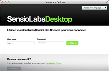 SensioLabsDesktop 0.2 : General View