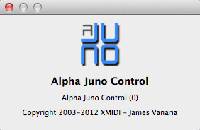 Alpha Juno Control 1.0 : About window