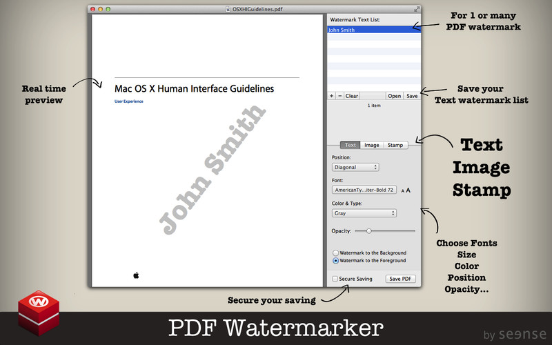 PDF Watermarker 2.0 : PDF Watermarker screenshot