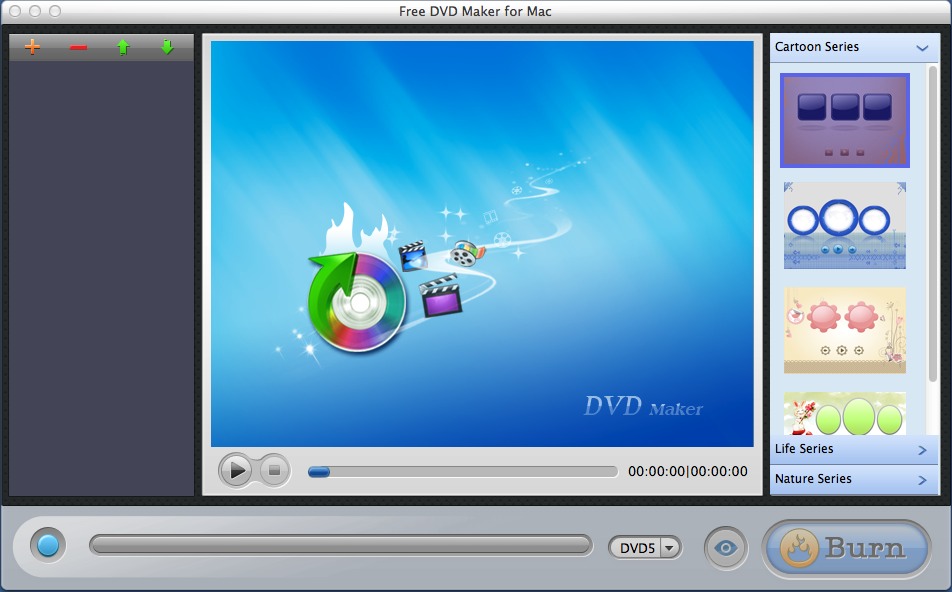 iOrgsoft Free DVD Maker for Mac 1.0 : Main window
