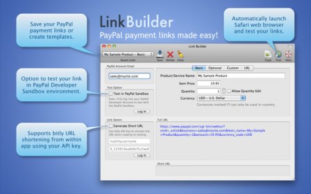 Link Builder for PayPal screenshot