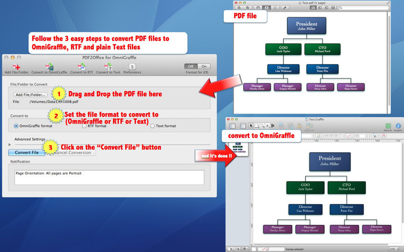 PDF2Office for OmniGraffle 1.0 : PDF2Office for OmniGraffle screenshot