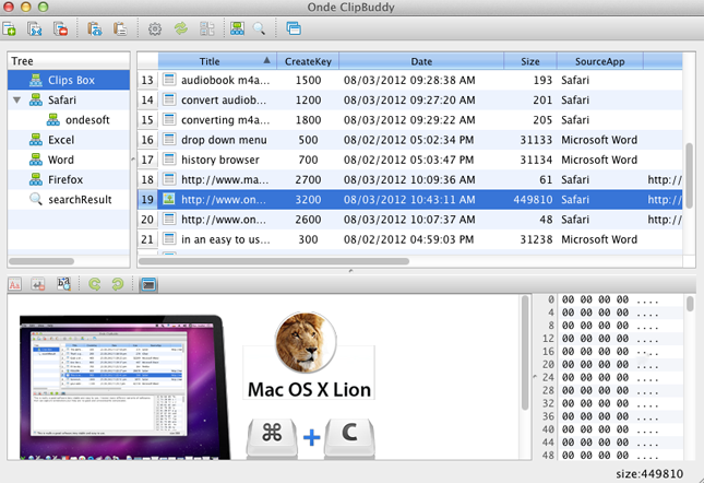 Ondesoft ClipBuddy for Mac 1.92 : Main Window