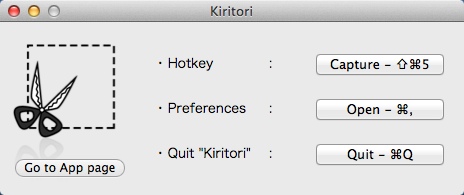 Kiritori 1.0 beta : Main Window