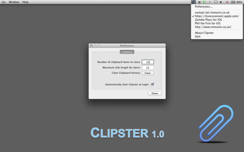 Clipster 1.0 : Clipster screenshot