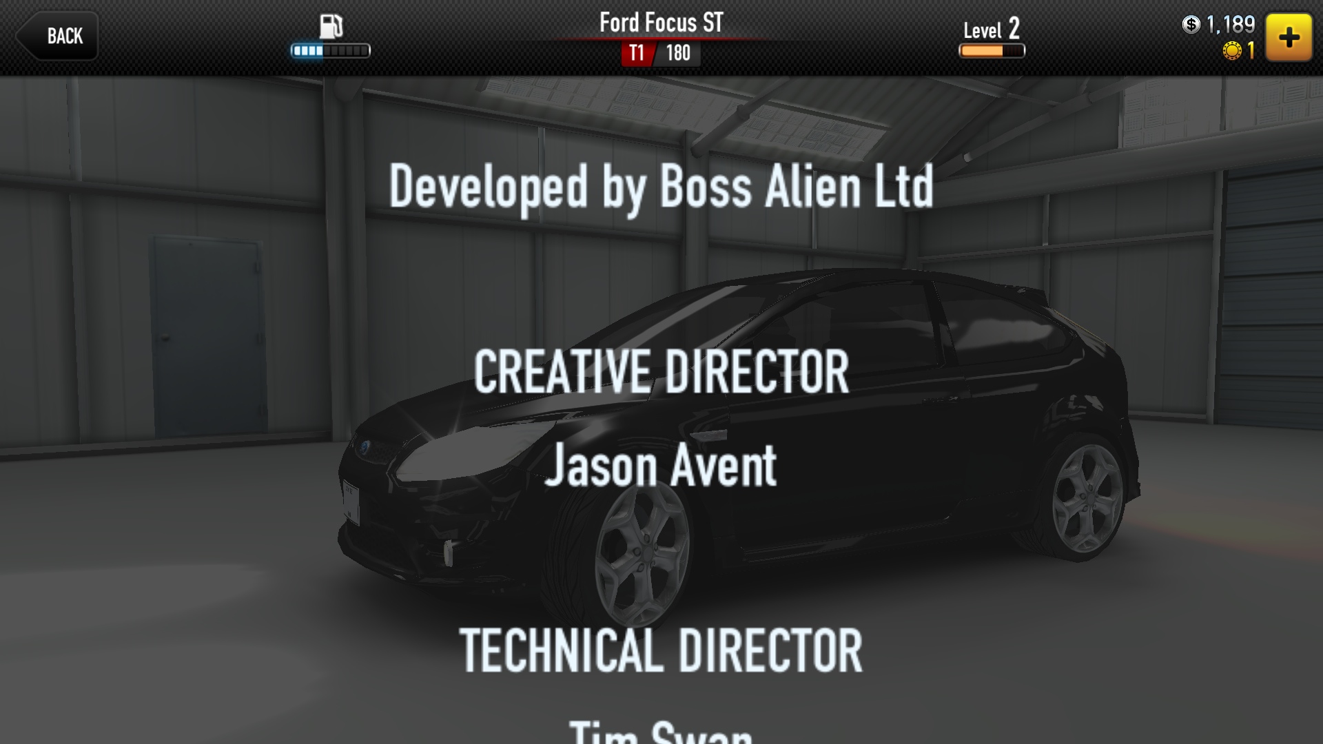 CSR Racing 1.1 : Credits Window