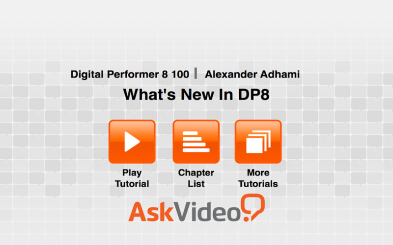 AV for Digital Performer 8 100 - What's New In DP8 1.0 : AV for Digital Performer 8 100 - What's New In DP8 screenshot
