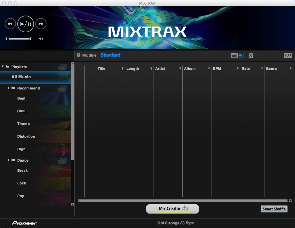 MIXTRAX 1.3 : Main window
