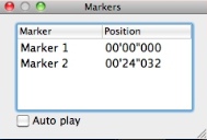 TwistedWave 1.1 : Markers window