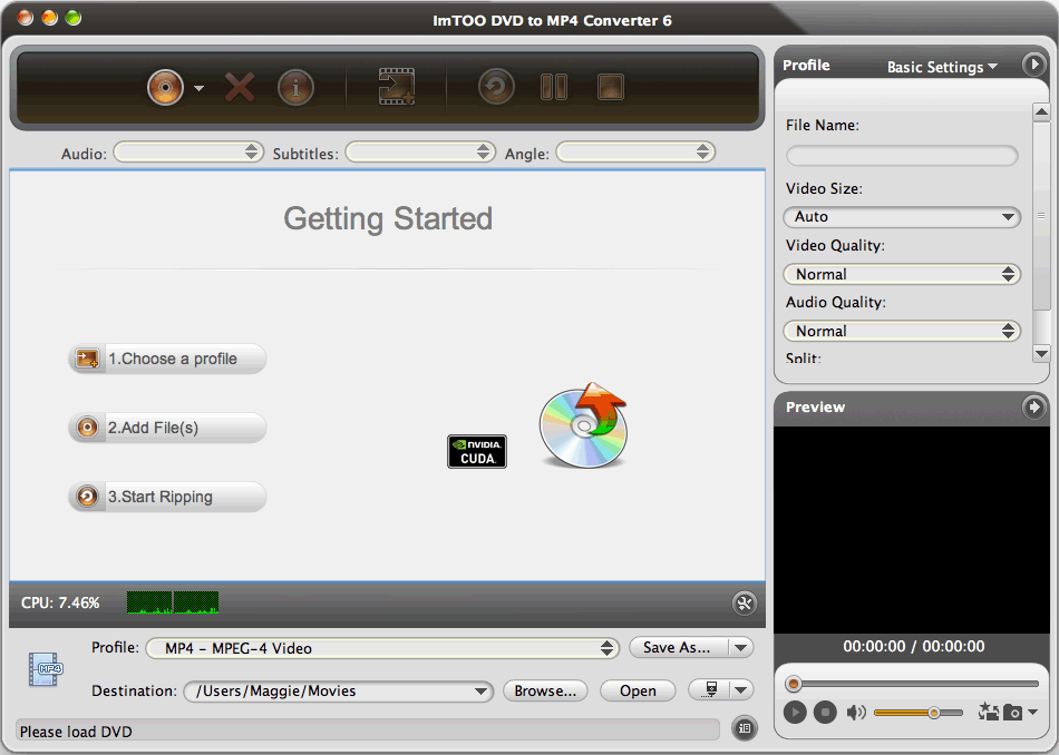 ImTOO DVD to MP4 Converter 6.0 : Main Window