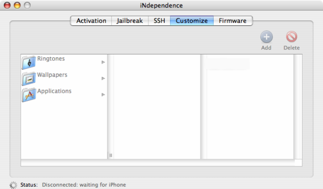 iNdependence 1.4 : Main interface