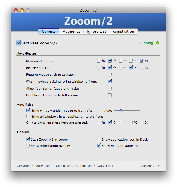 Zooom2 2.4 : Main window