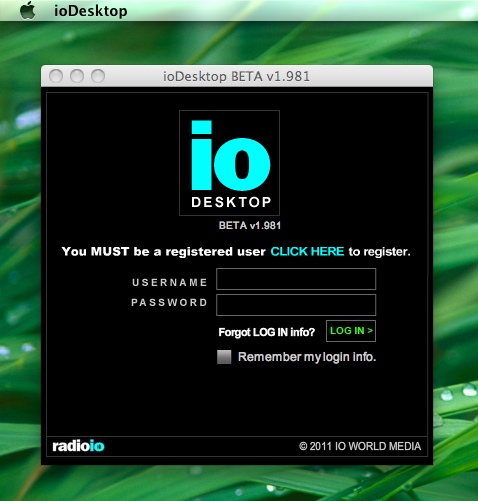 ioDesktop 1.9 : Main window