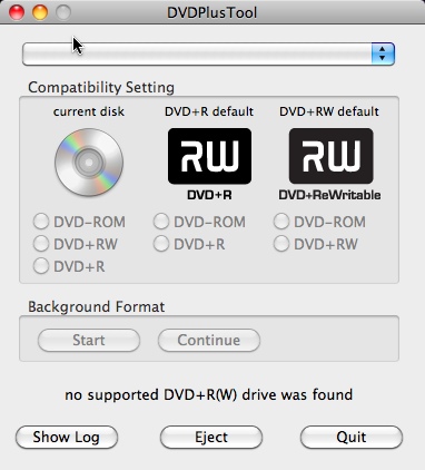 DVDPlusTool 1.0 : Main window