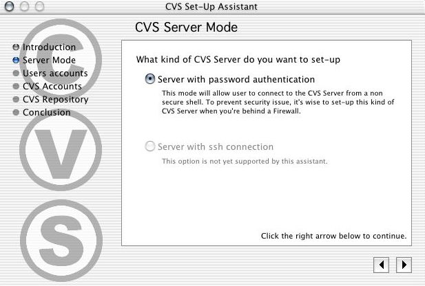 CVS Set-Up 1.0 beta : Main window