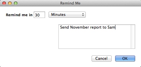 OfficeTime 1.7 : Reminder Window