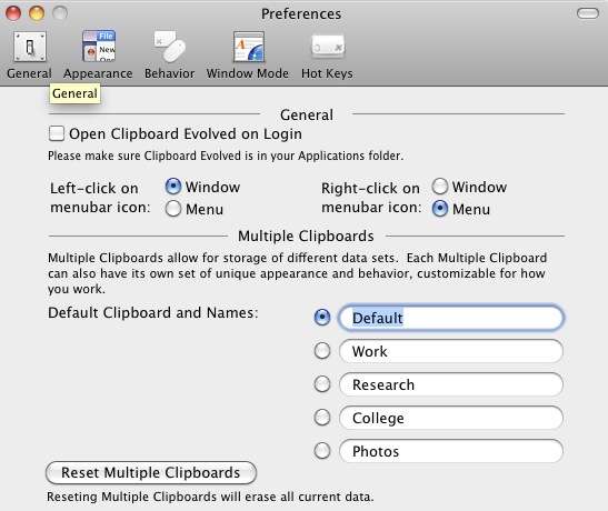 Clipboard Evolved 2.3 : General settings