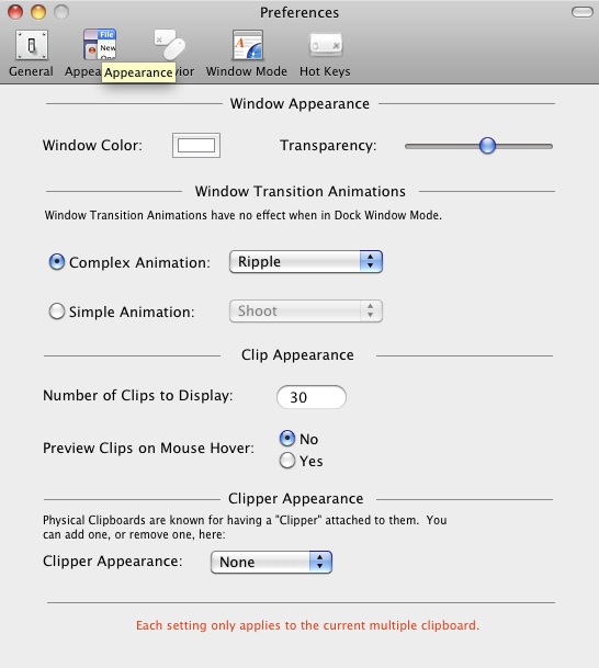 Clipboard Evolved 2.3 : Appearance