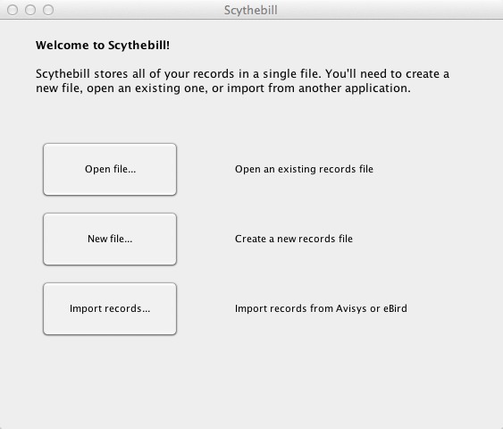 Scythebill 11.1 beta : Main window