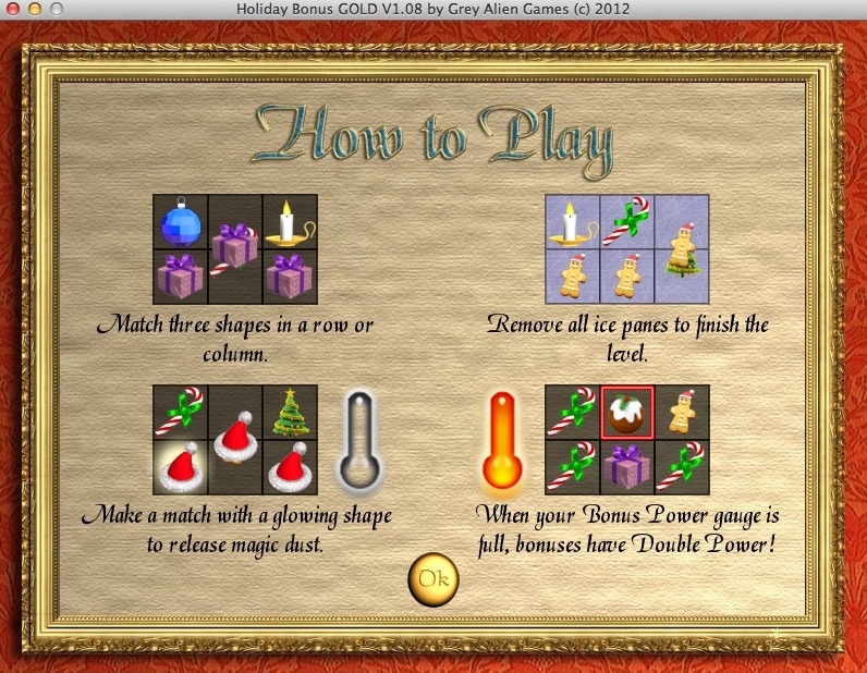 Holiday Bonus GOLD 1.0 : How To Play Window