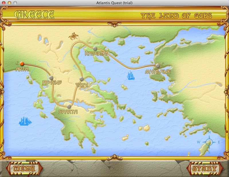 Atlantis Quest 1.0 : Level Map Window