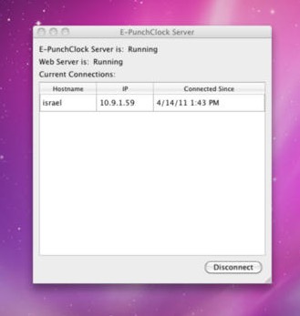 EZPunch Server 4.5 : Main window