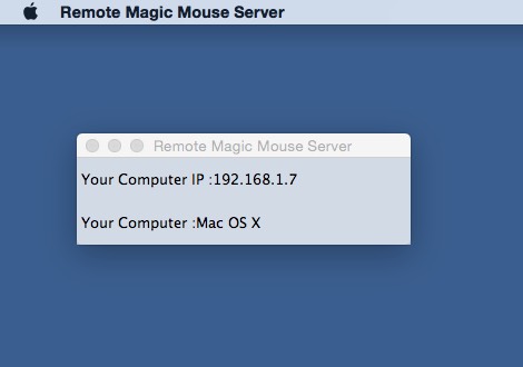 Remote Magic Mouse Server 1.0 : Main window