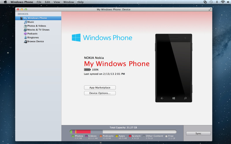Windows Phone 7 Connector 3.0 : Windows Phone screenshot