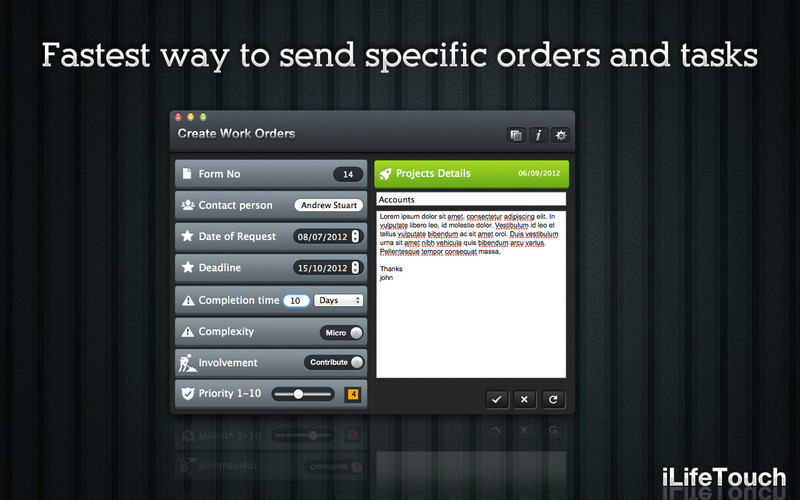 Create Work Orders 1.0 : Create Work Orders screenshot