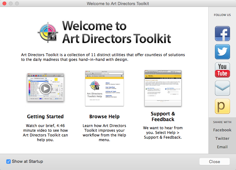 Art Directors Toolkit 5i 5.5 : Welcome Window