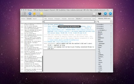 Mango IRC - Chat client screenshot