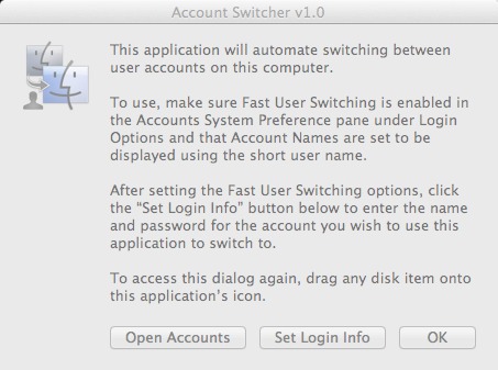 Account Switcher 1.0 : Main window