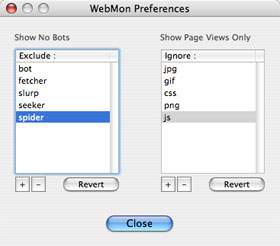 WebMon 3.0 : Preference Window