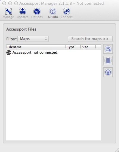 AccessPORT Manager 2.1 : Main window