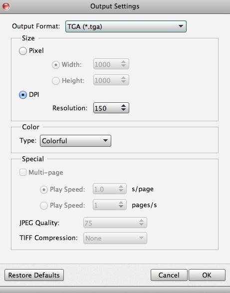Aiseesoft Mac PDF to Image Converter 3.1 : Configuring Output Settings