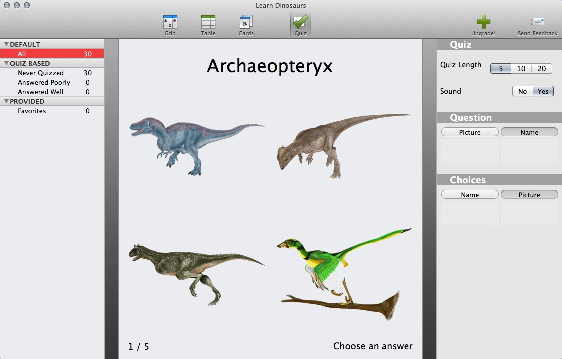 Learn Dinosaurs 1.0 : Taking Quiz