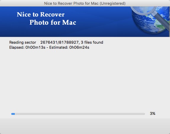 Nice to Recover Photo for Mac 3.0 : Scan Window