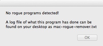 Mac Rogue Remover Tool 1.0 : Main window