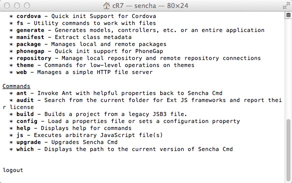 Sencha Cmd 5.1 : Main Window