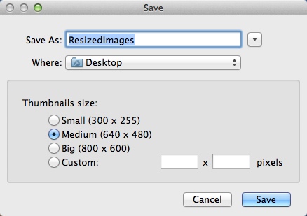 CocoaSlideShow 0.6 : Exporting Resized Images
