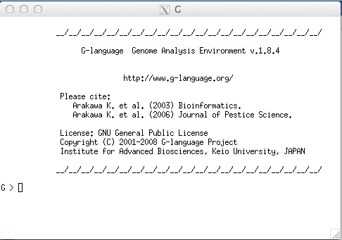 G-language Genome Analysis Environment 1.8 : Main Window