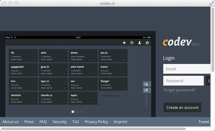codev 1.0 : Main window