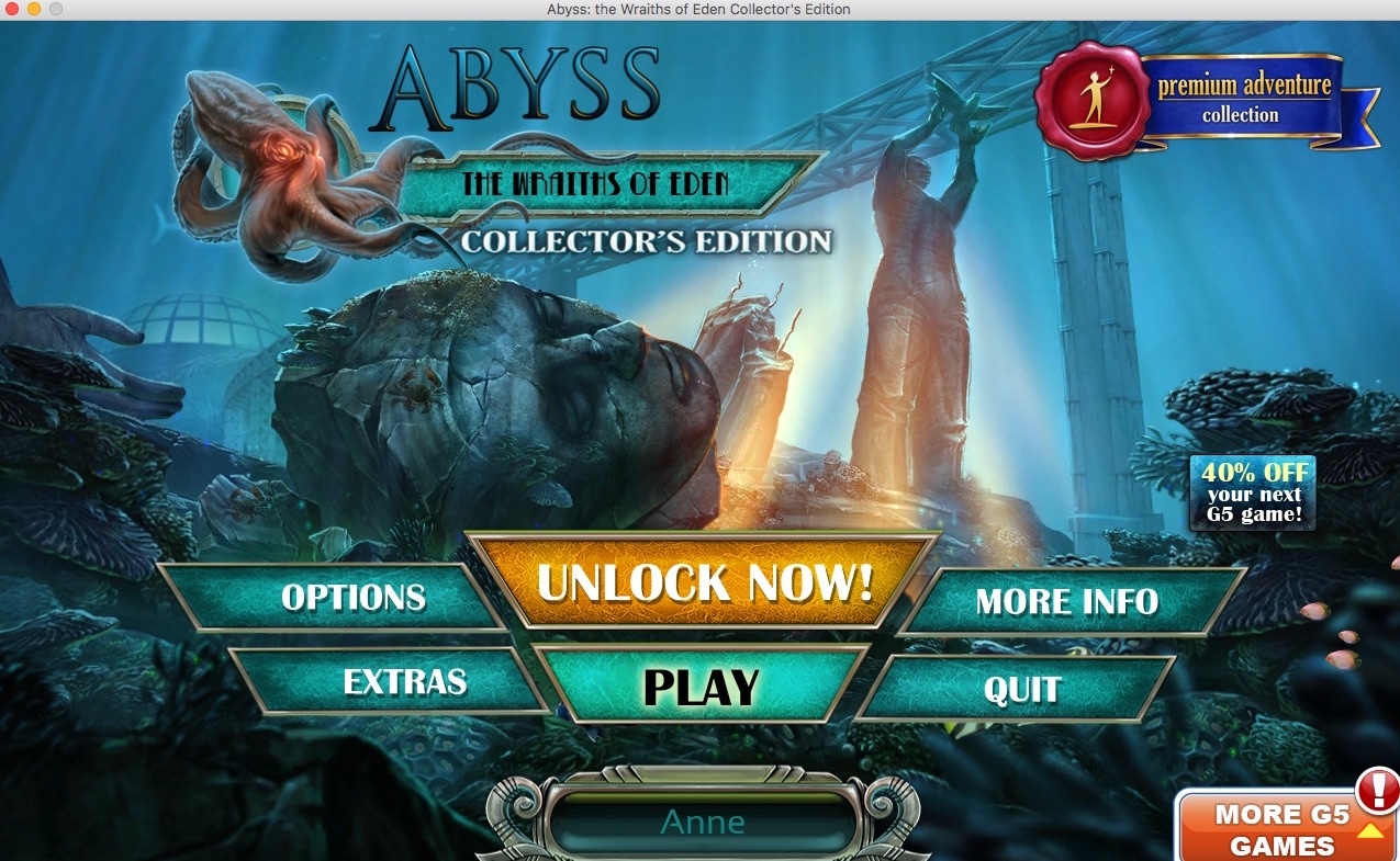 Abyss: the Wraiths of Eden 1.1 : Main Menu