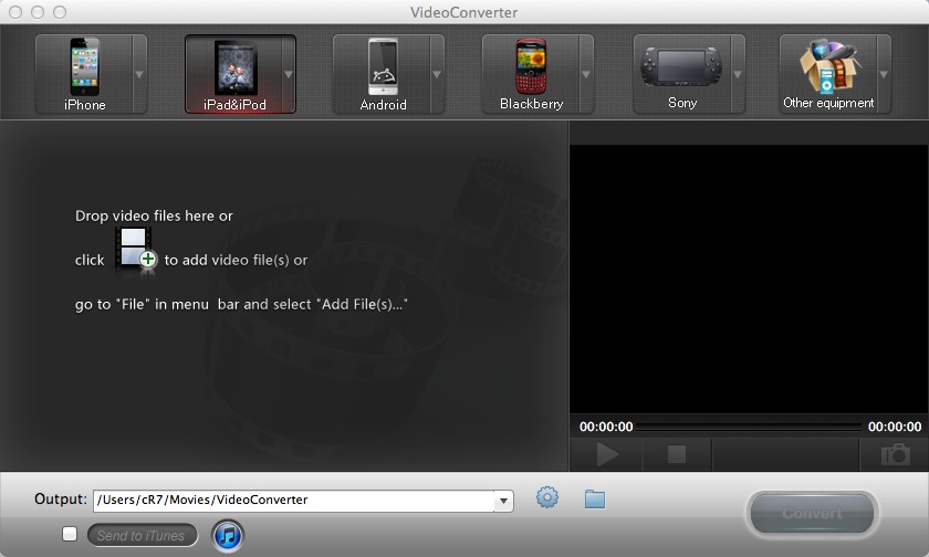 BlazeVideo Video Converter for Mac 3.0 : Main window