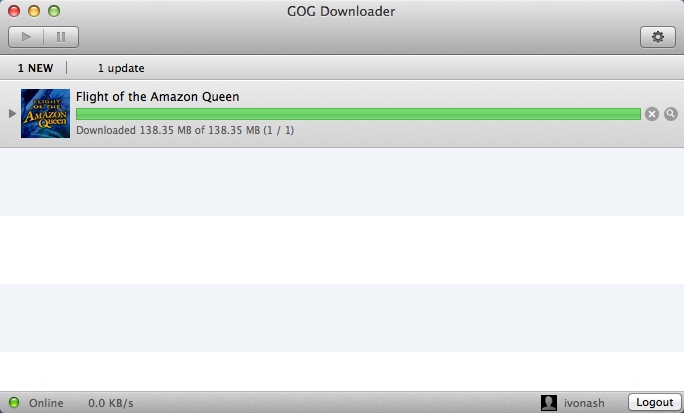 GOG Downloader 1.2 : Completed Download Process Window